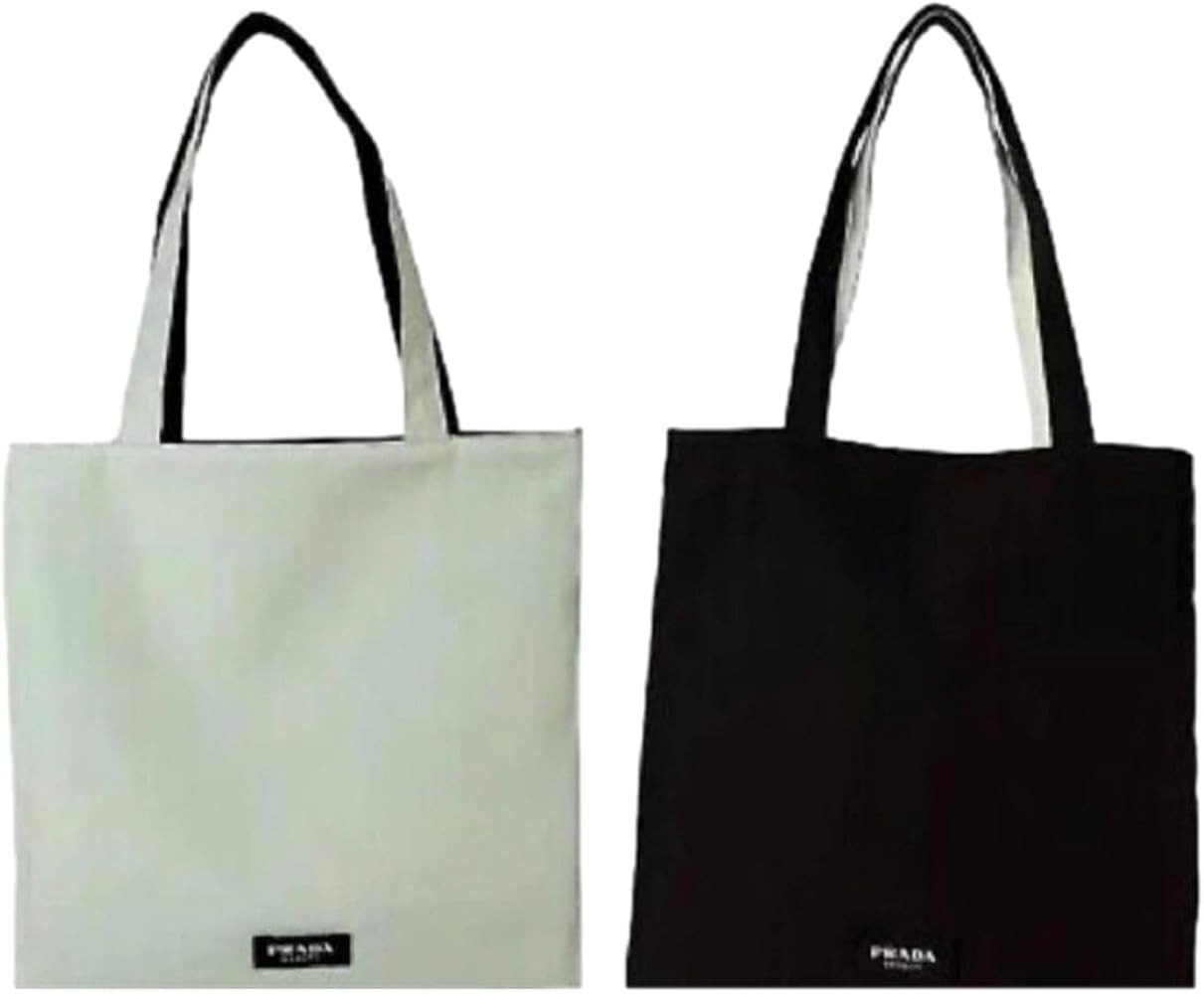 Prada Bolsa de mano reversible de fragancia de belleza verde claro negro plano con bolsa (14L X 1... | Amazon (US)