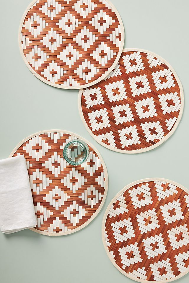 Woven Bamboo Placemats, Set of 4 | Anthropologie (US)