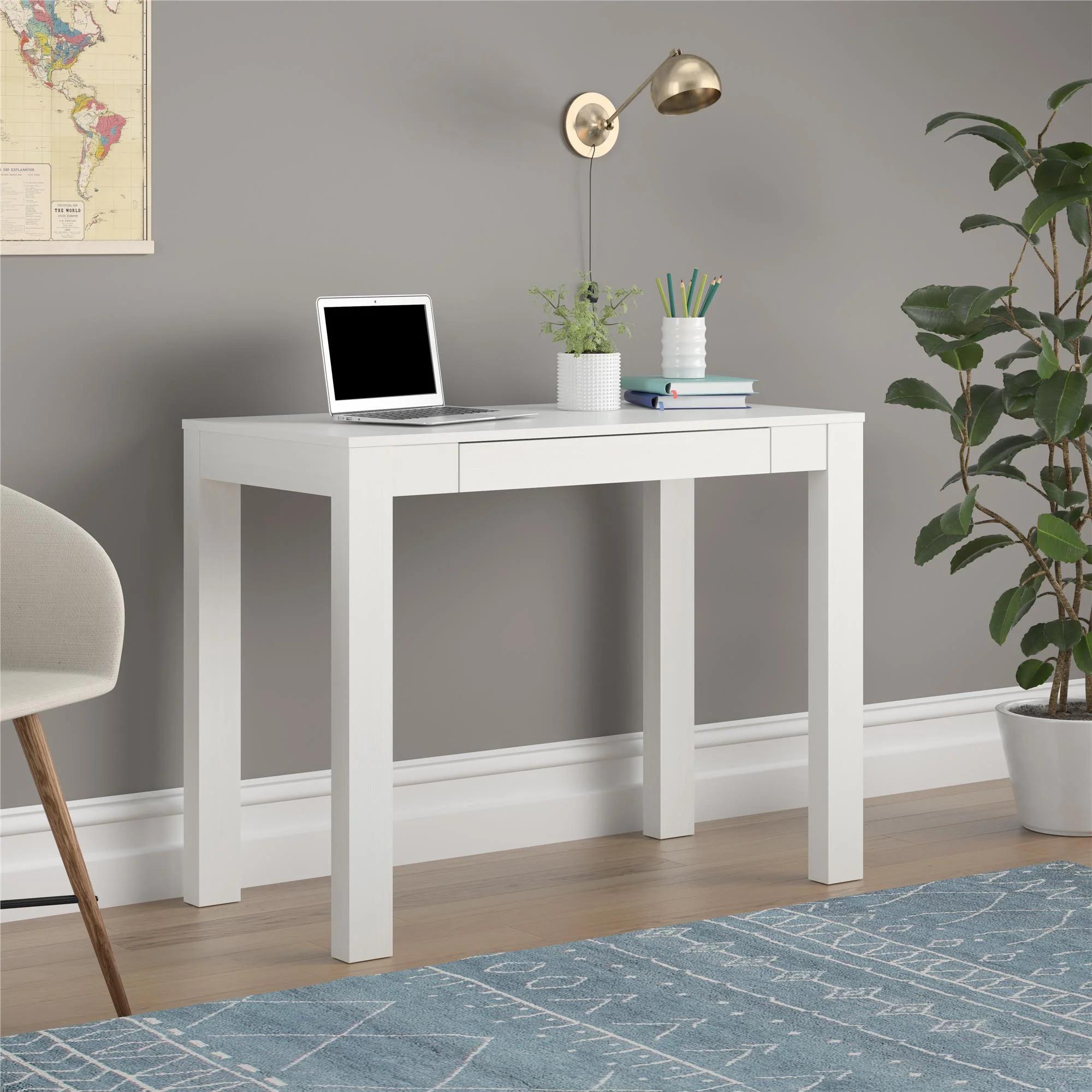 Mainstays Parsons Desk, White Laminated MDF | Walmart (US)