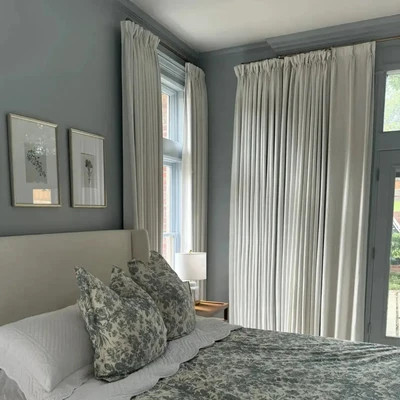 Liz Blackout Curtain Pinch Pleated Drapery - Grey Beige 1908-6 | TWOPAGES