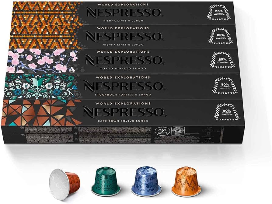 Nespresso Capsules OriginalLine, Morning Lungo Blends Variety Pack, Mild, Medium, and Dark Roast ... | Amazon (US)