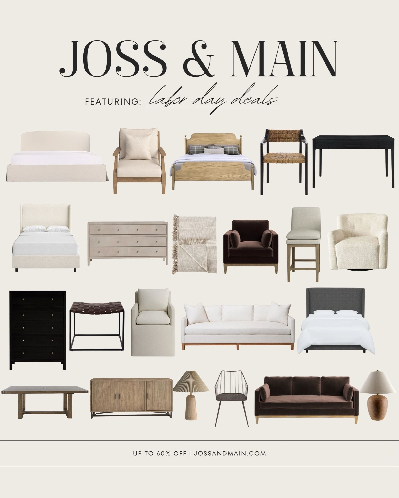 If you've been waiting to invest in timeless furniture and decor, now's the perfect time. The @jossandmain Labor Day Sale is here with up to 60% off, plus free shipping on many items. I'm linking some of my favorite pieces we've used and loved throughout our home, from furniture and lighting to bedding and decor. So many beautiful, timeless finds on sale right now!

#jossandmainpartner #jossandmainedit #myjossandmain

#LTKHome #LTKSeasonal #LTKSaleAlert