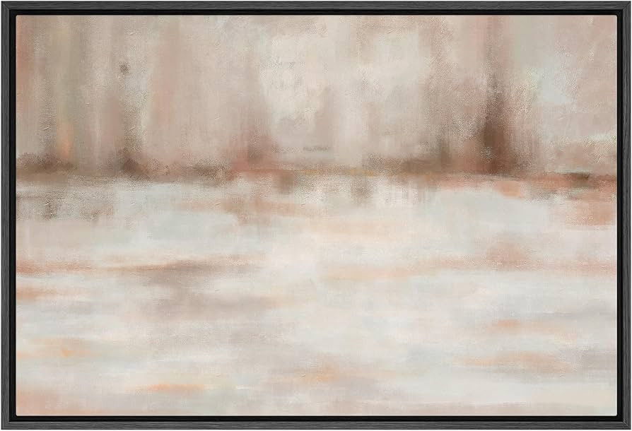 SIGNFORD Framed Canvas Print Wall Art Gray Pastel Grunge Collage Abstract Illustration Modern Art... | Amazon (US)