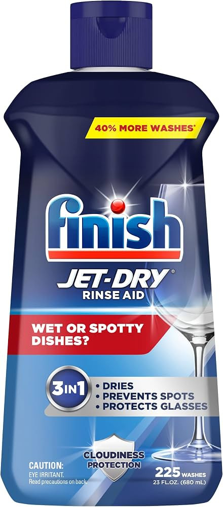 Finish Jet-Dry Rinse Aid, Dishwasher Rinse and Drying Agent, 23 fl oz, Packaging may vary | Amazon (US)