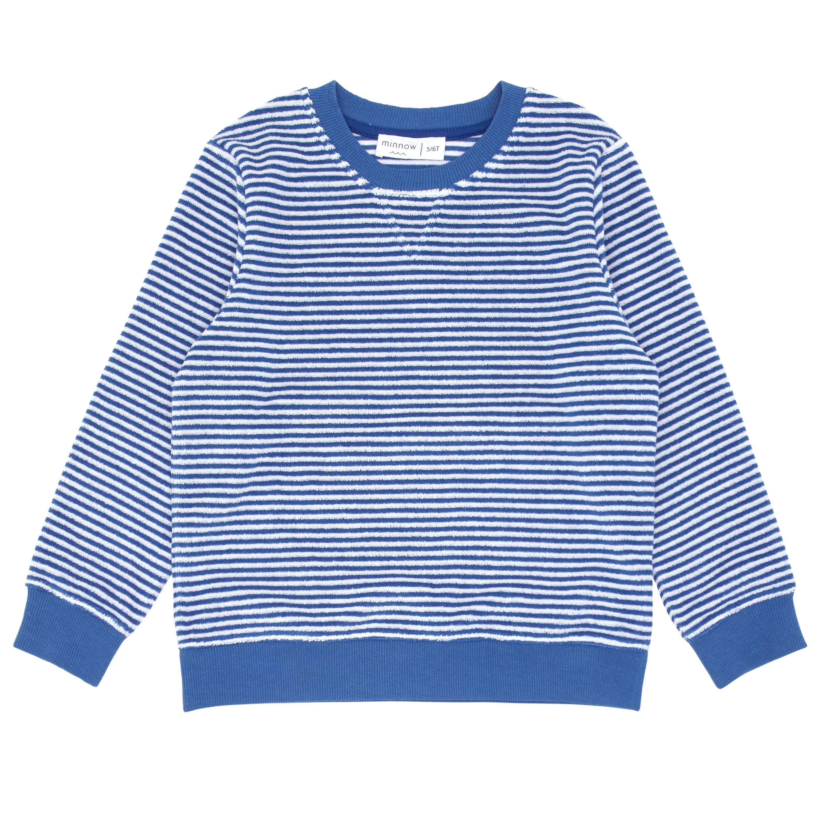 unisex cove blue stripe french terry sweatshirt | minnow