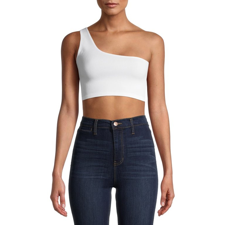 No Boundaries Women's Seamless One Shoulder Bralette | Walmart (US)