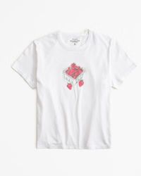 Short-Sleeve Strawberry Graphic Skimming Tee | Abercrombie & Fitch (US)