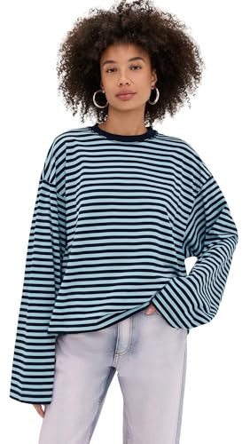 Lioness Women's Bloom Long Sleeve Tee, Navy SEA Stripe, Blue, Stripe, L | Amazon (US)