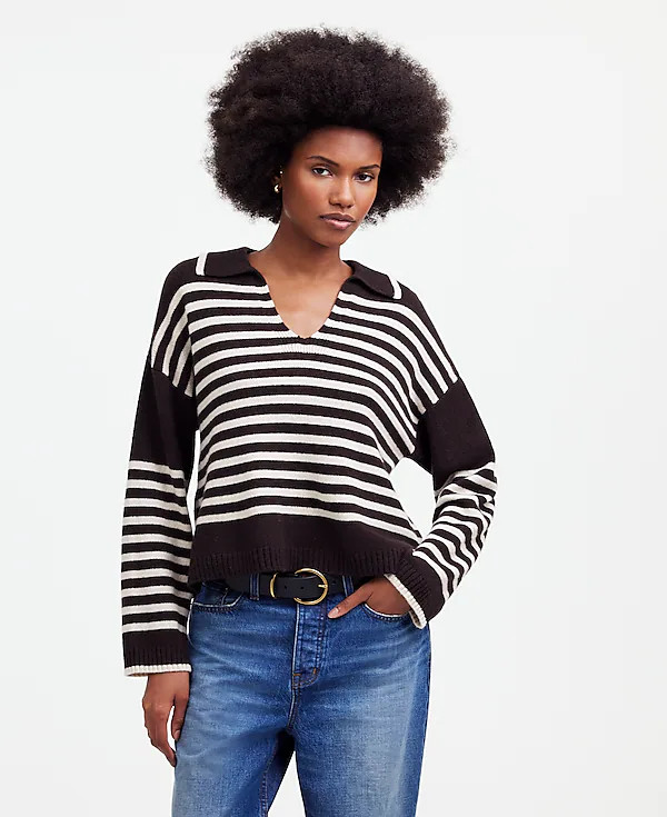 Cashmere-Wool Blend Polo Sweater | Madewell | Madewell