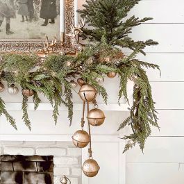 Brass Finish Jingle Bells On String | Antique Farm House