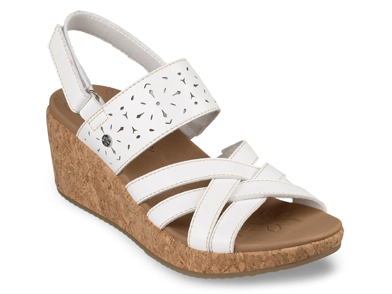Skechers Arch Fit Beverlee 2.0 Natural Era Wedge Sandal | Women's | White | Size 8.5 | Sandals | Slingback | DSW