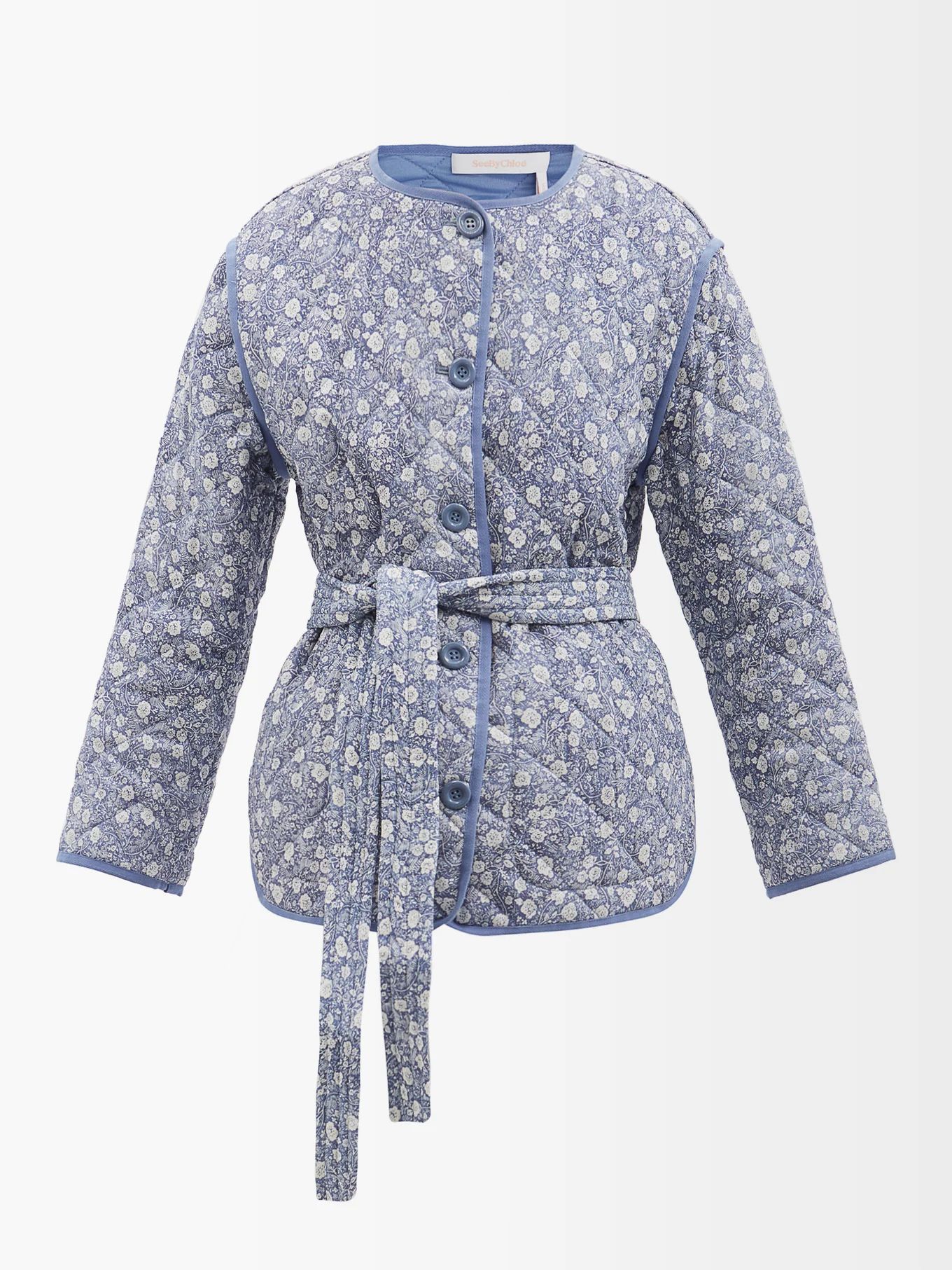 Quilted floral-print cotton-blend jacket | See By Chloé | Matches (UK)