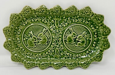 Bordallo Pinheiro Green Rabbit Lettuce Platter, Portugal (Vintage) | eBay US