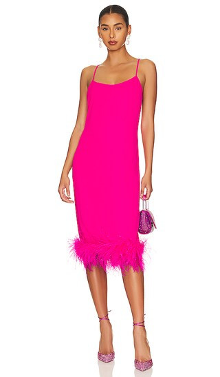 Marianna Midi Dress in Hot Pink Light | Revolve Clothing (Global)