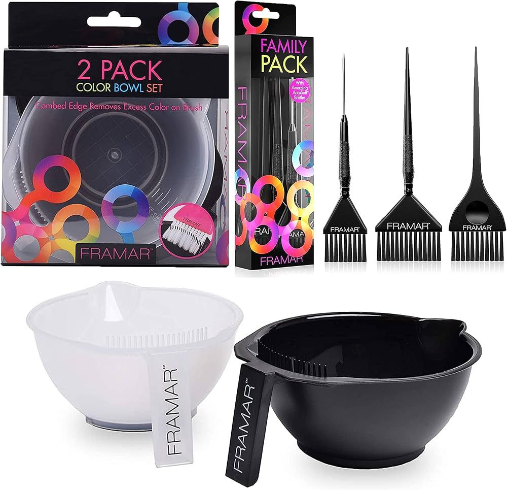 Framar Family Pack Hair Color Brush Set + Framar 2 Color Bowls with Cleaner Set | Amazon (US)