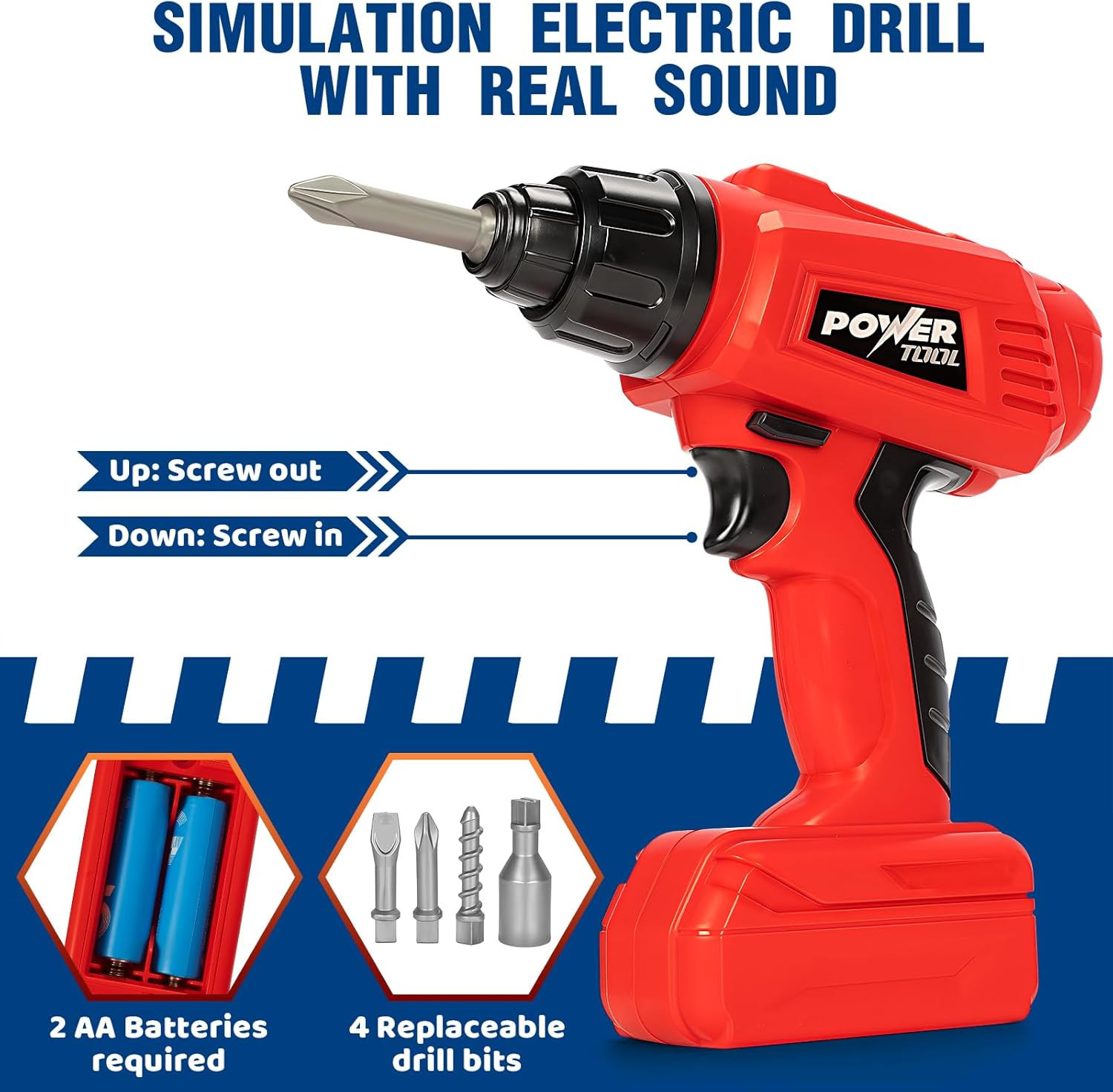 Kids Tool Bench Set with Electric Drill and Realistic Tools, Construction Workbench Playset Toy f... | Amazon (US)