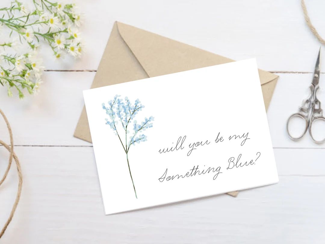 Something Blue Proposal Minimalist Floral - Etsy | Etsy (US)