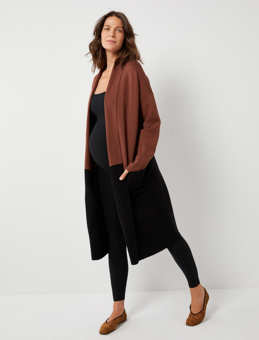 Colorblock Long Sleeve Maternity Cardigan | A Pea In The Pod