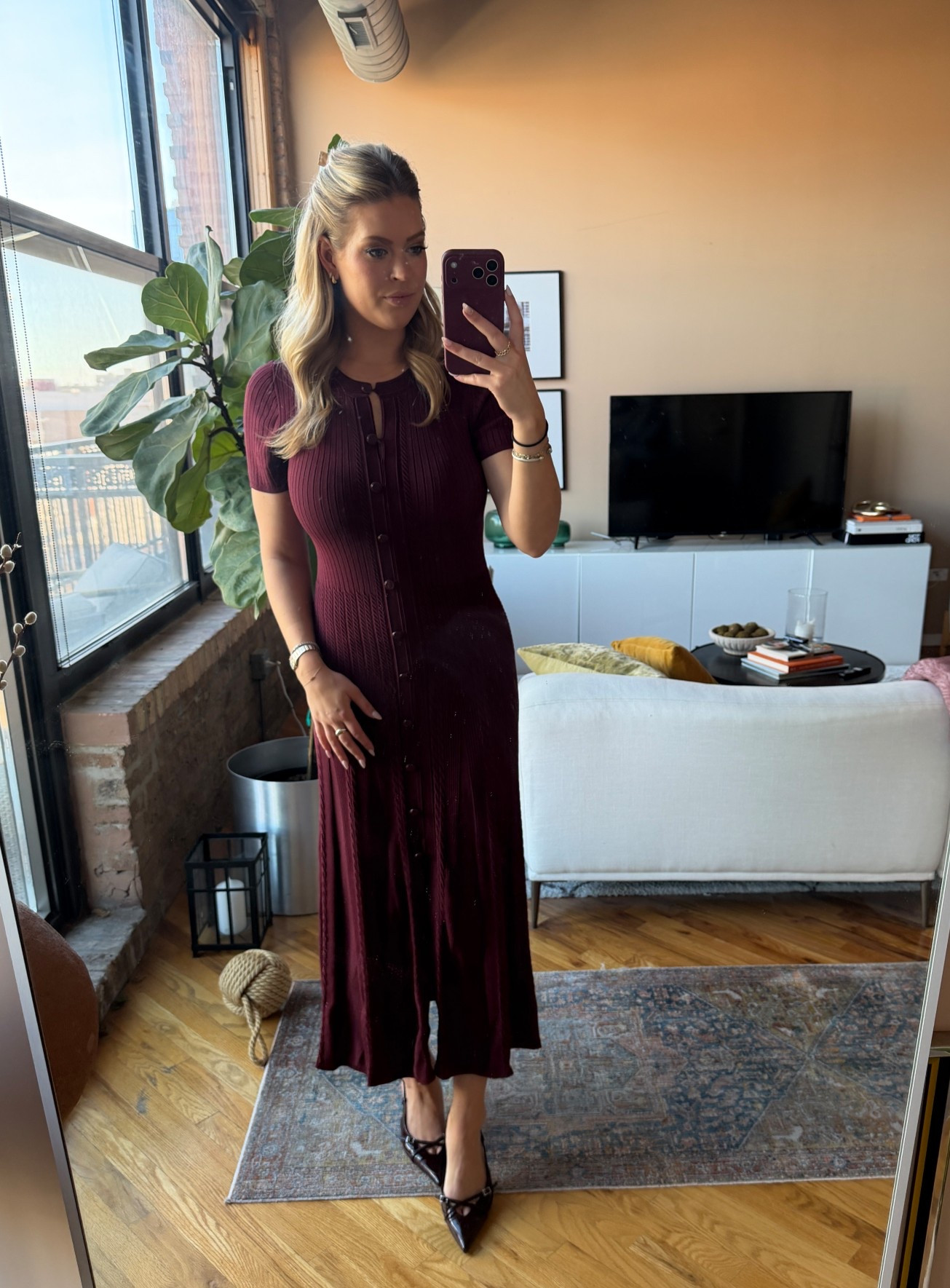 Gorgeous burgundy spring dress from Sandro paired with burgundy sling backs.

Tv anchor, OOTD, workwear, spring fashion, outfit inspo, sports anchor

#LTKSeasonal #LTKootd #LTKWorkwear