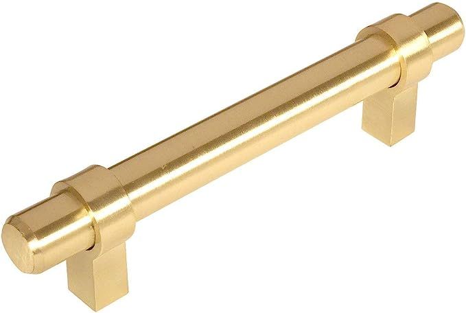 10 Pack - Cosmas 161-4BB Brushed Brass Contemporary Bar Cabinet Handle Pull - 4" Inch (102mm) Hol... | Amazon (US)