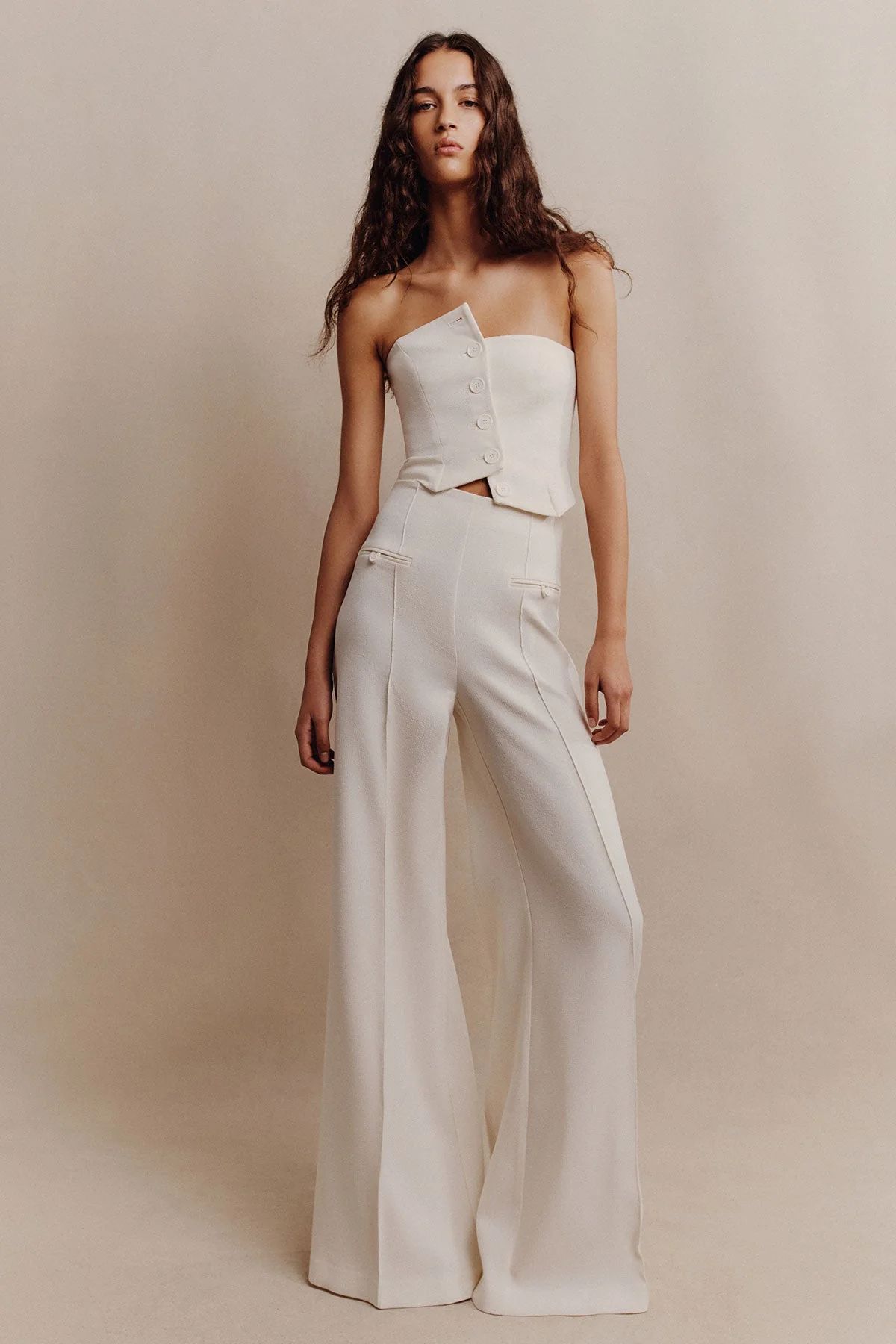 Amura High Waisted Wide Leg Pant | Cream | Pants | Shona Joy | Shona Joy