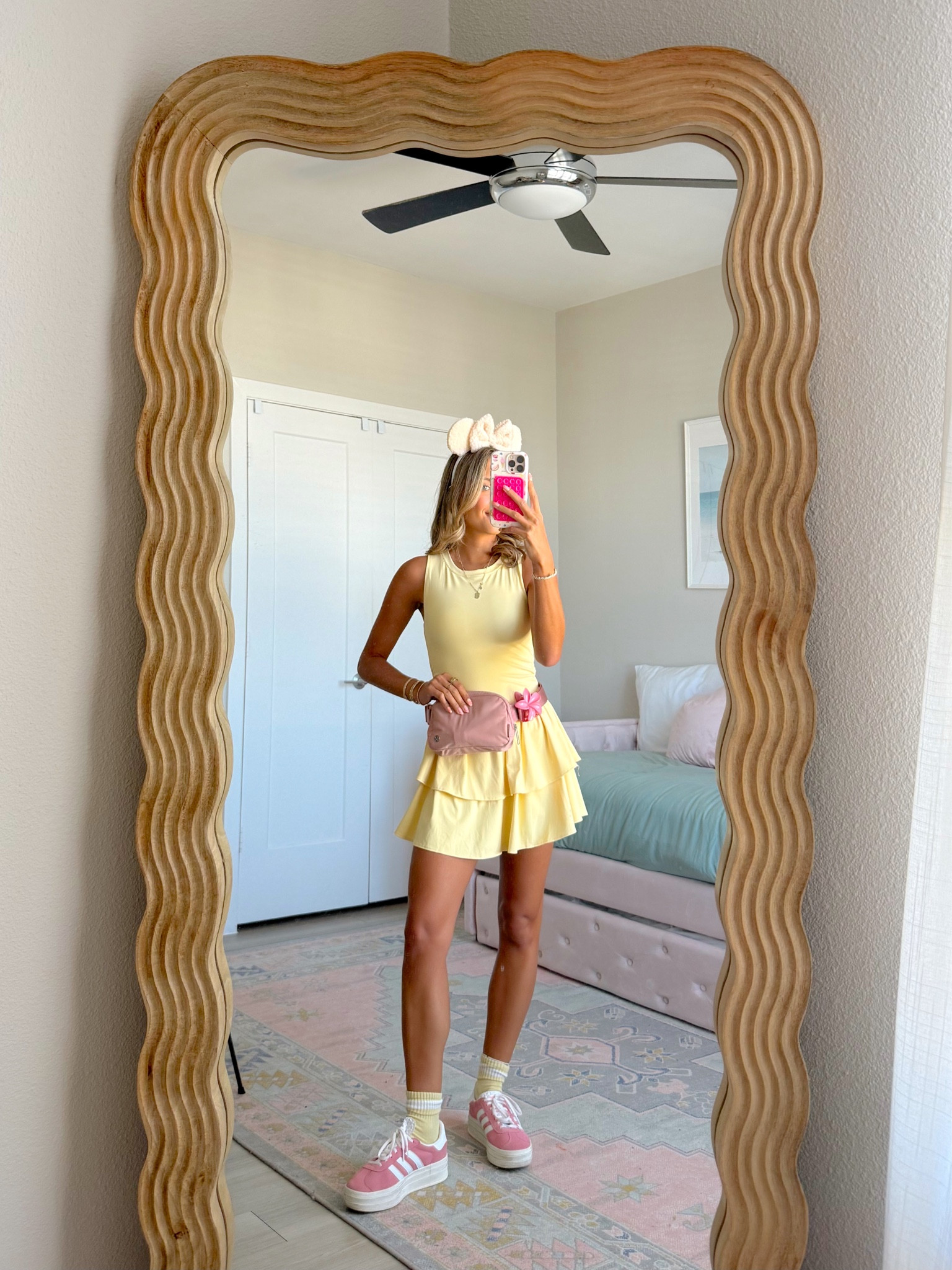 the cutest Disney day outfit! workout dress and ears from Amazon 💕