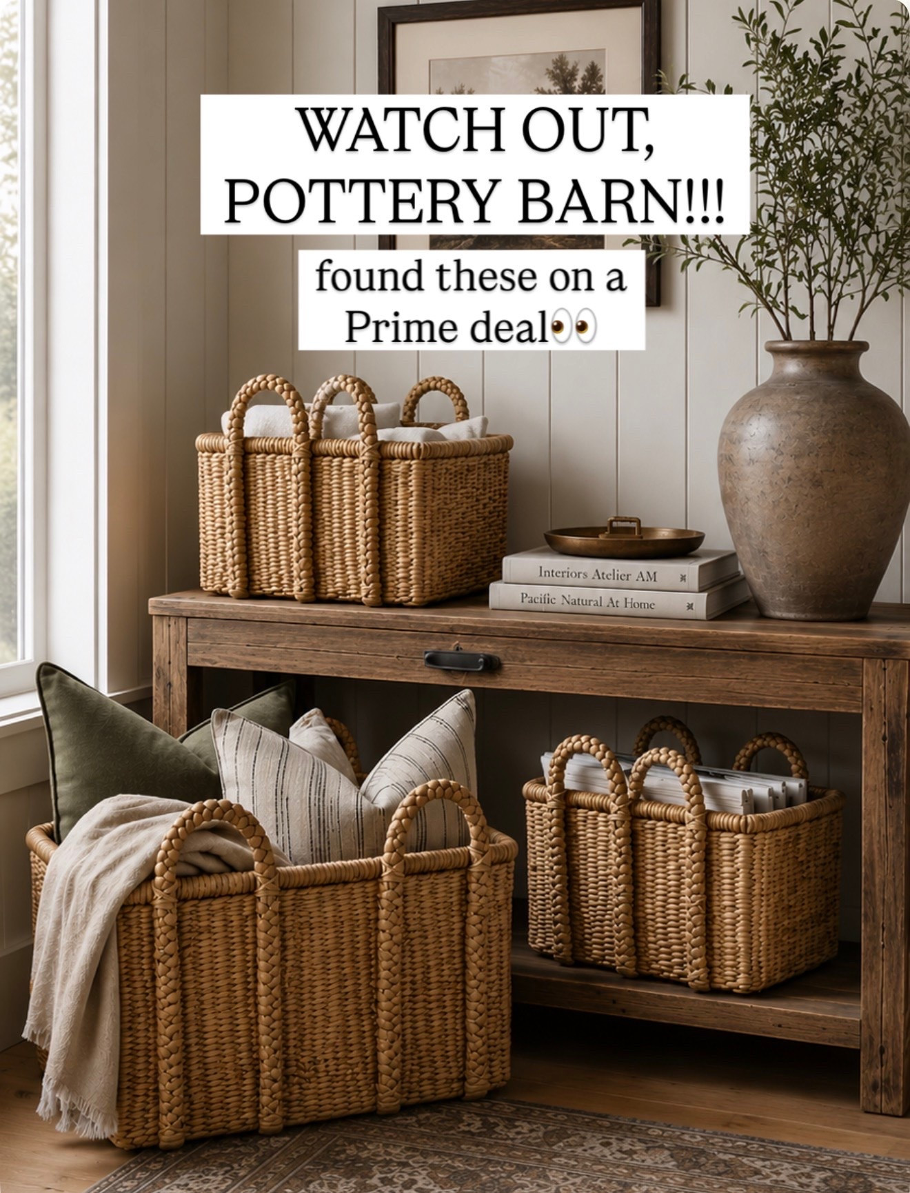 OK originally these were on Amazon it was an early prime deal unfortunately they went back to full price, but I did find them on sale at Lowe’s set of three baskets look just like pottery barn

#LTKSaleAlert #LTKHome