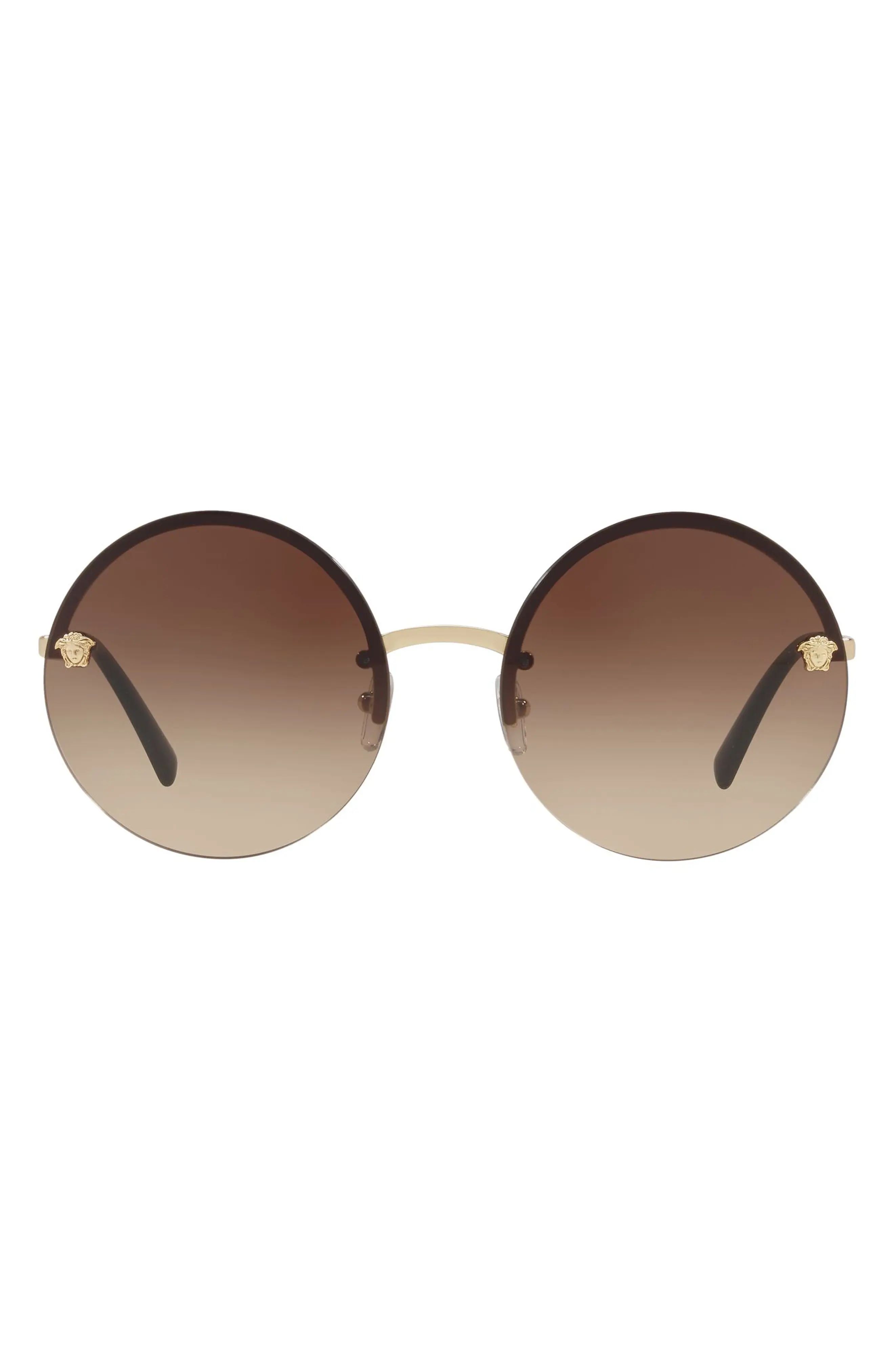 Women's Versace 59mm Gradient Round Sunglasses - Brown Gradient | Nordstrom