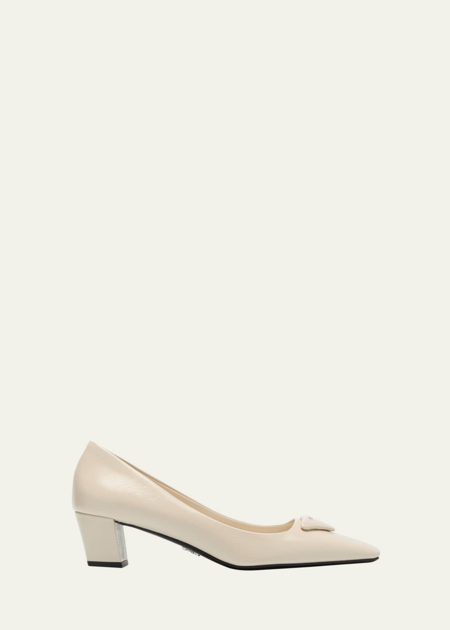 Prada Vernice Calfskin Square-Toe Ballerina Pumps | Bergdorf Goodman