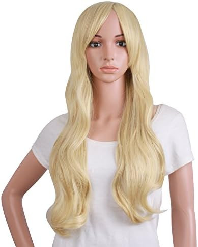 MapofBeauty 70 cm/ 28 Inch Long Curly Natural Fashion Beautiful Wig (Blonde) | Amazon (US)
