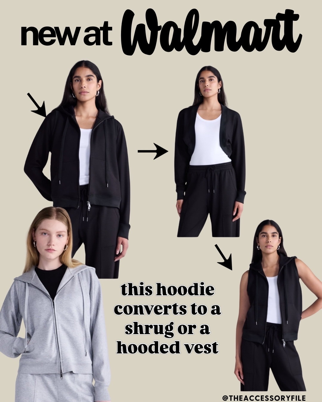 New convertible hoodie - converts to a shrug and a hooded vest! Love the versatility! @Walmart Walmart finds, Walmart fashion, Walmart style, fall outfits, fall fashion

#LTKSeasonal #LTKActive