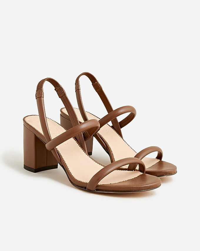Lucie slingback block-heel sandals in leather | J. Crew US