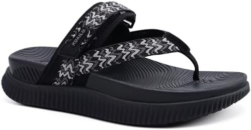 KuaiLu Womens Orthopedic Flip Flops With Arch Support Adjustable Thick Athletic Cushion Recovery ... | Amazon (US)
