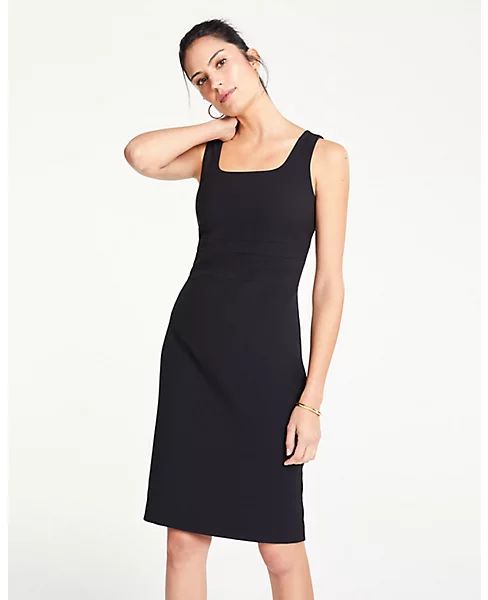 Doubleweave Square Neck Sheath Dress | Ann Taylor (US)