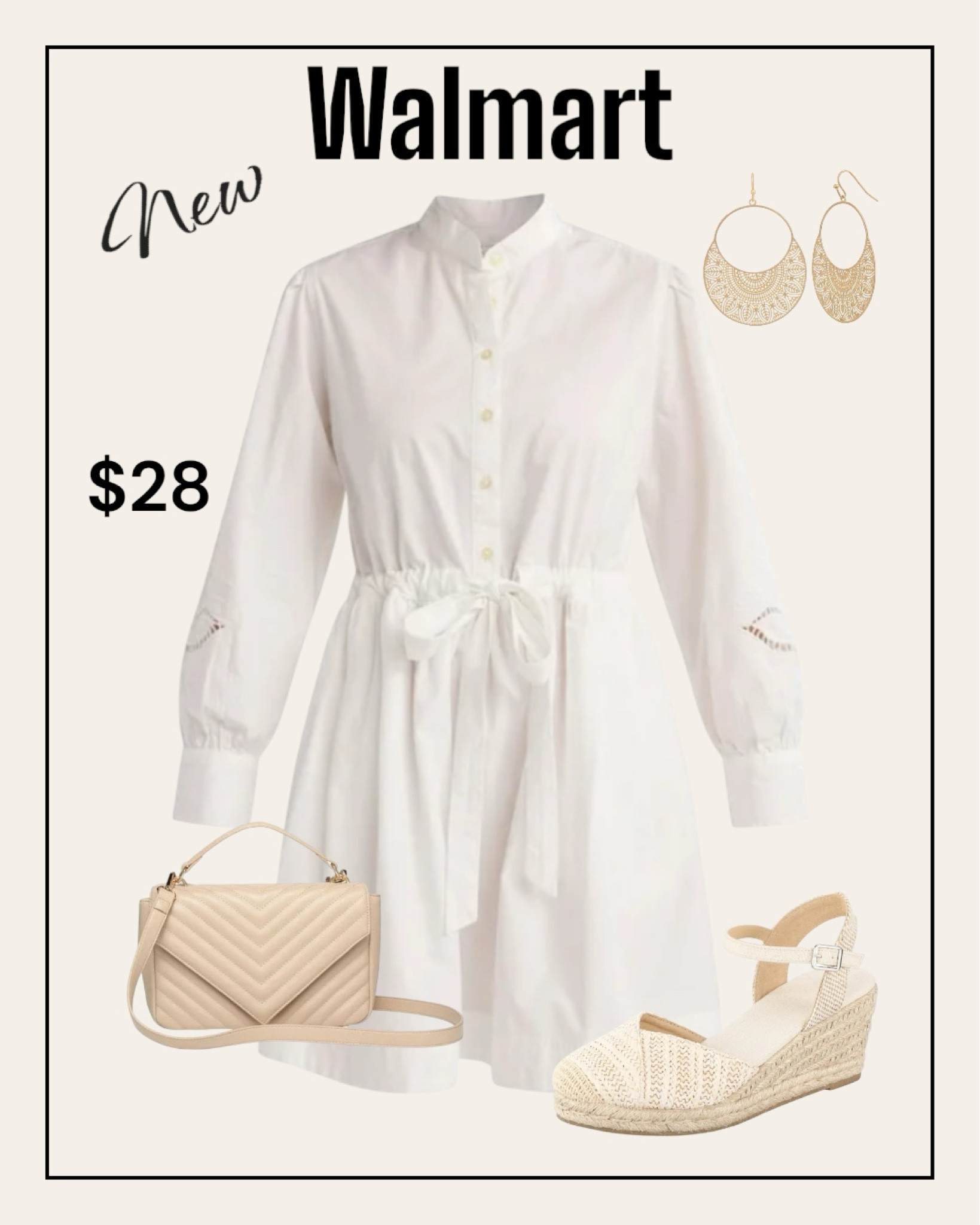 New white tie dress from Free Assembly on Walmart. Cute bag and shoes. 
#newatwalamart
#whitedress

#LTKfindsunder50 #LTKitbag #LTKshoecrush