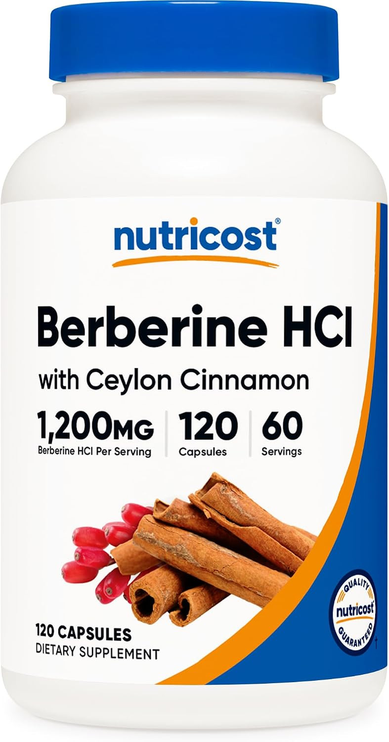 Nutricost Berberine HCl with Ceylon Cinnamon Capsules (120 Capsules) | Amazon (US)