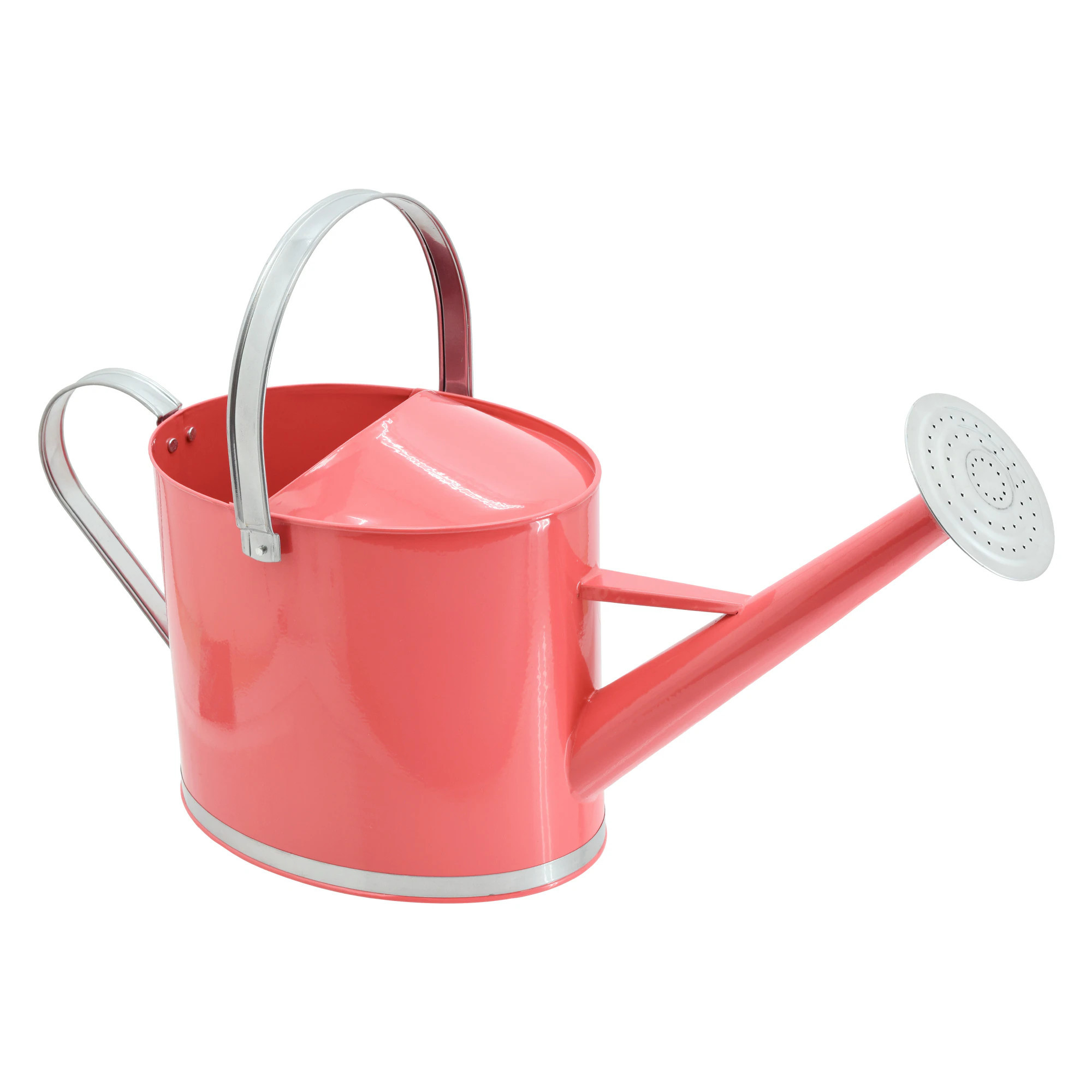 Arcadia Garden Products Chic watering can 1.8-Gallon Coral Metal Traditional Watering Can in Orange | WC16 | Lowe's
