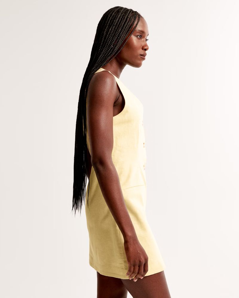 Women's The A&F Mara Linen-Blend Vest Mini Dress | Women's New Arrivals | Abercrombie.com | Abercrombie & Fitch (US)