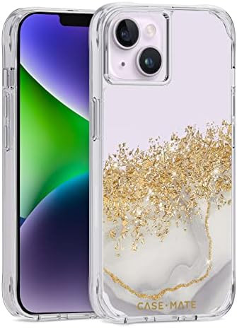 Case-Mate iPhone 14 Case - Karat Marble [10FT Drop Protection] [Wireless Charging Compatible] Lux... | Amazon (US)