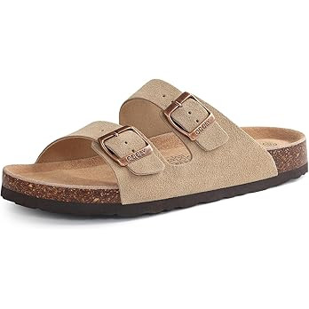 Unisex Cork Footbed Slide Sandal, Arch Support Summer Outdoor Sandals with Adjustable Buckle for ... | Amazon (US)