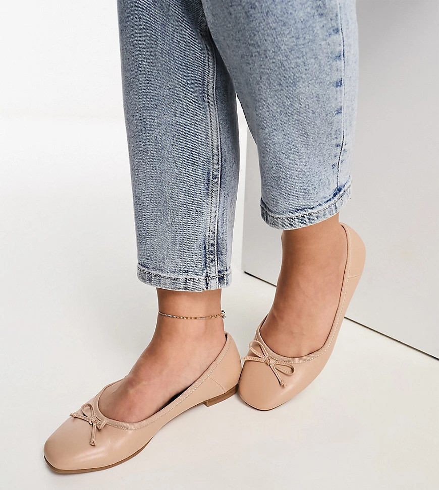 ASOS DESIGN - Lullaby - Ballerines larges à nœud - Beige-Neutral | ASOS (Global)
