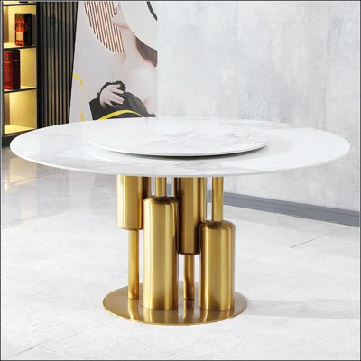 53" Round Modern Marble Dining Table | Wayfair North America