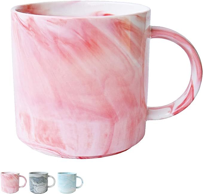 Marble Ceramic Coffee Mug, Pink Marble Cup, Mother's Day Gifts for Women, Girls, Wife, Mom, Grand... | Amazon (US)