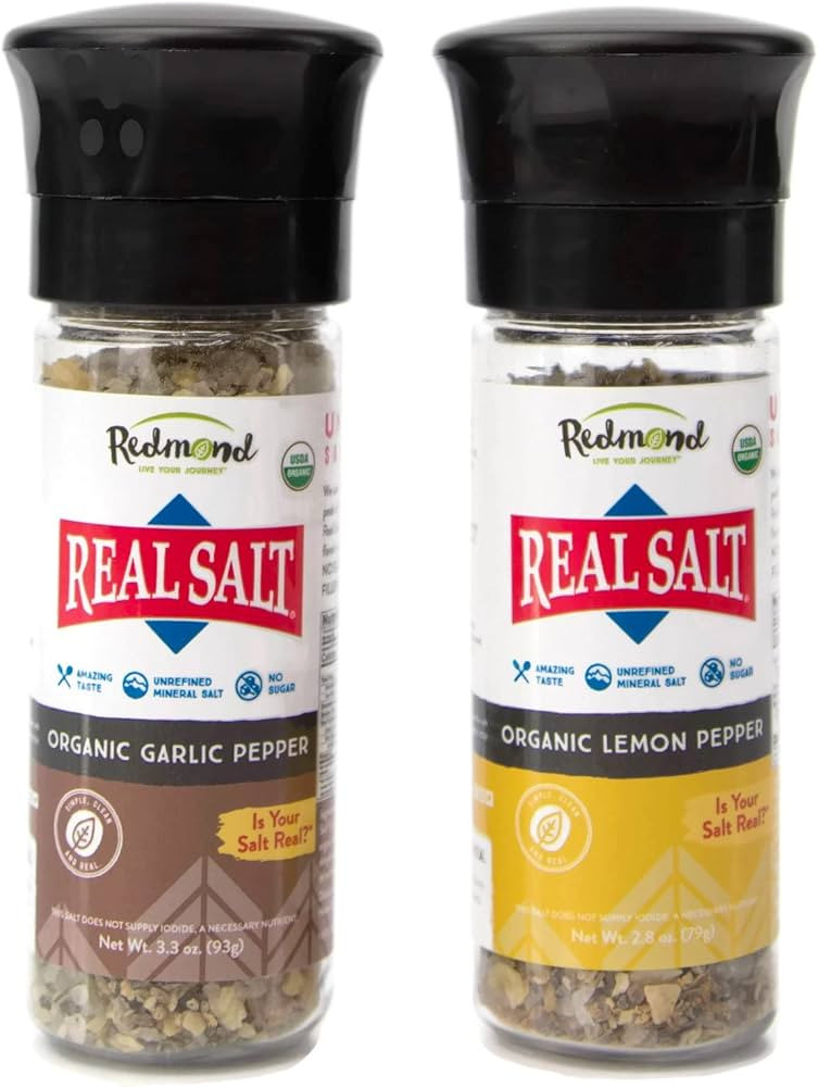 Redmond Real Sea Salt - Natural Unrefined Organic Gluten Free, Coarse Salt with Coarse Grinder (L... | Amazon (US)