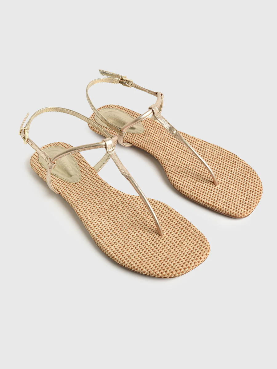 Schutz Women's Elsha Metallic Leather Sandal | Saint Bernard