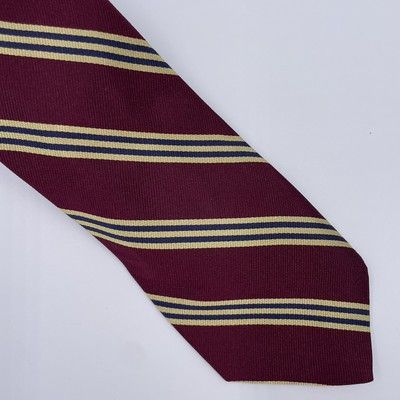 BROOKS BROTHERS MAKERS SILK TIE BURGUNDY GOLD STRIPE SATIN 3.75" X 58" | eBay US