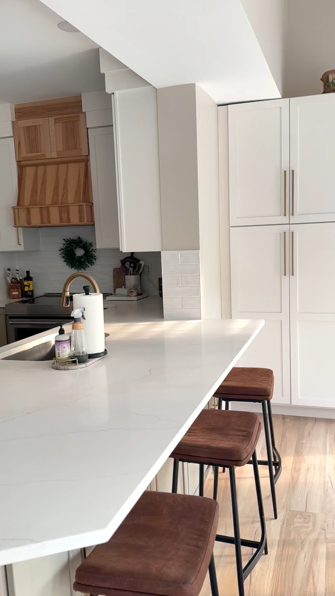 Love the way this organic shaped tile turned out as our back splash! We also have it vertical in one of our bathrooms as I loveeee that look!

#LTKHome #LTKFindsUnder100