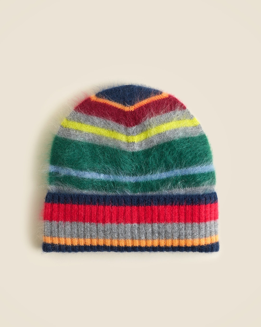 Brushed cashmere beanie in multistripe | J. Crew US