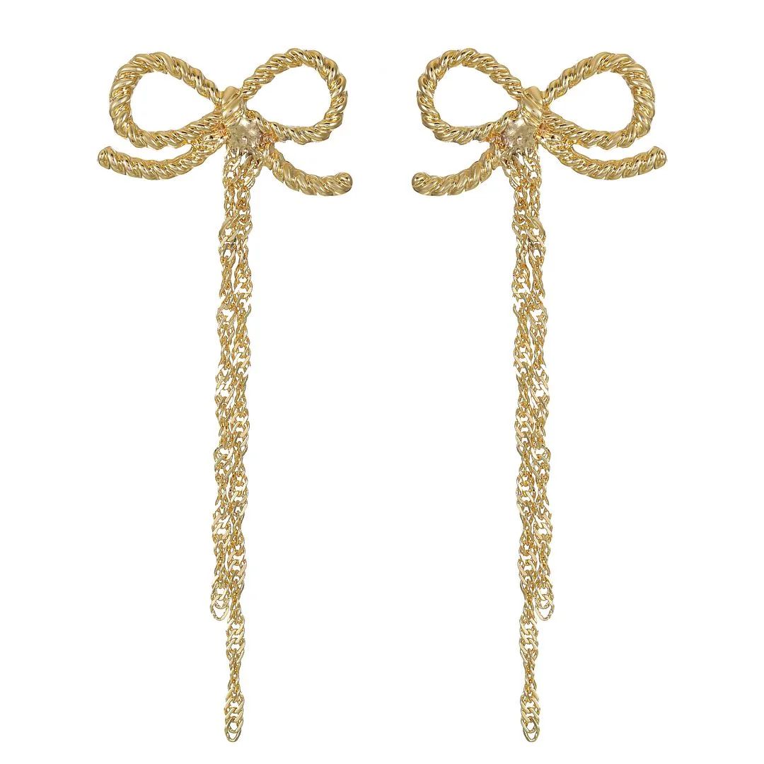 Packed Party Women's Goldtone Wrapped-With-A-Bow Earrings | Walmart (US)