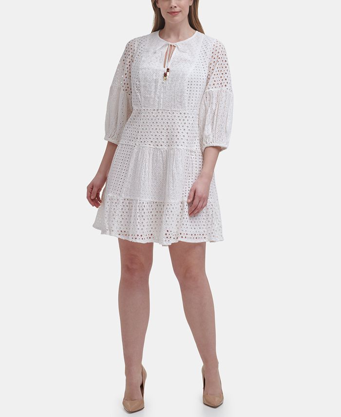 Vince Camuto Plus Size Cotton Eyelet Dress & Reviews - Dresses - Plus Sizes - Macy's | Macys (US)